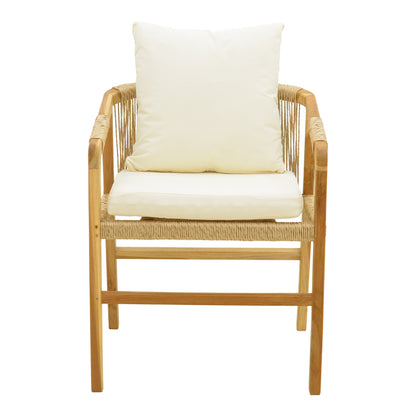 Armchair Cuerda teak wood frame with pe rope in natural shade 55x60x80cm