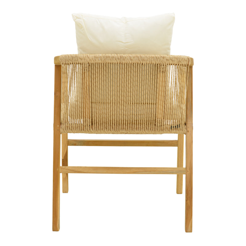 Armchair Cuerda teak wood frame with pe rope in natural shade 55x60x80cm