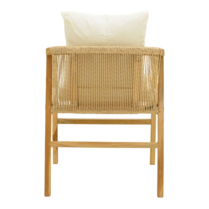 Armchair Cuerda teak wood frame with pe rope in natural shade 55x60x80cm