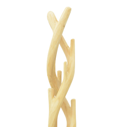 Floor-standing coat rack Gantou suar wood in natural shade 40x40x200cm
