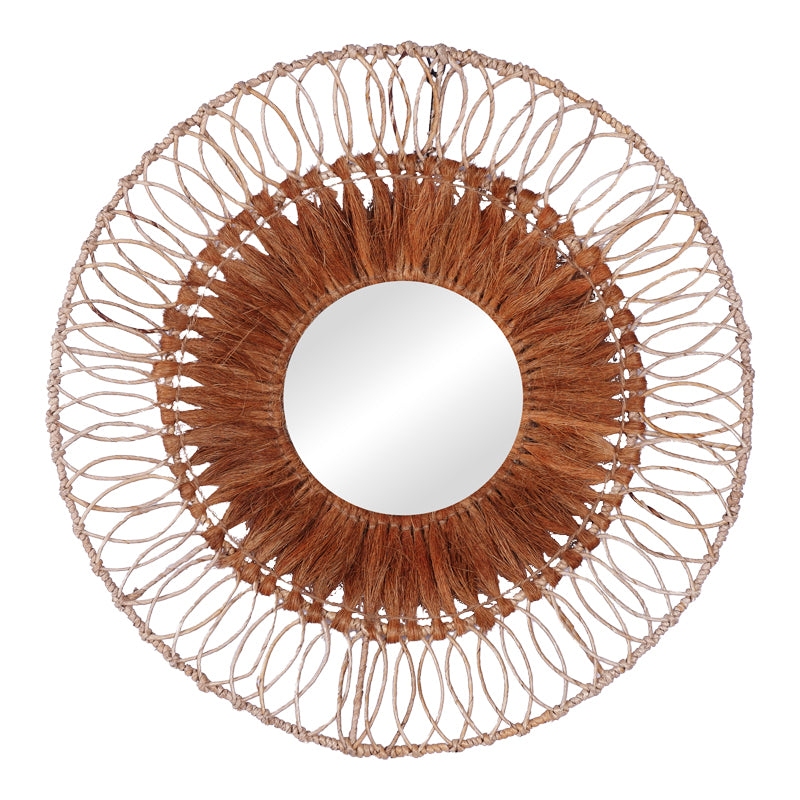 Огледало Cermine Inart с матово покритие в естествен цвят D80x12 см