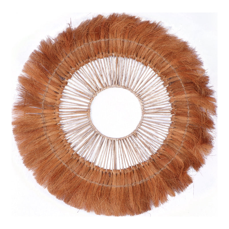 Стенна декорация Ramine Inart от бананова дървесина в естествен нюанс D70x10 см