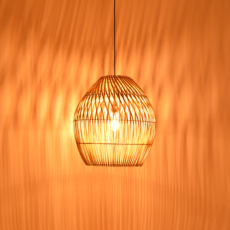 Ceiling lamp Irden Inart rattan in natural shade D50x40cm