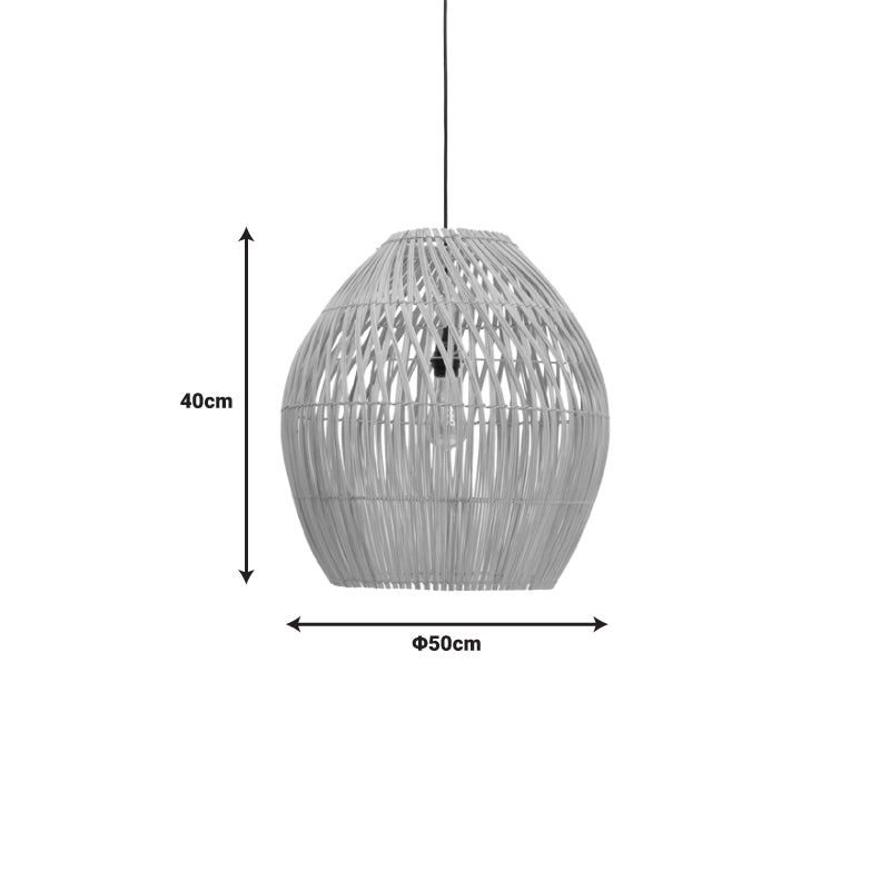 Ceiling lamp Irden Inart rattan in natural shade D50x40cm