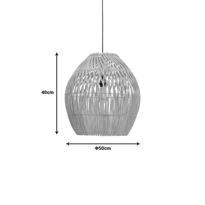 Ceiling lamp Irden Inart rattan in natural shade D50x40cm
