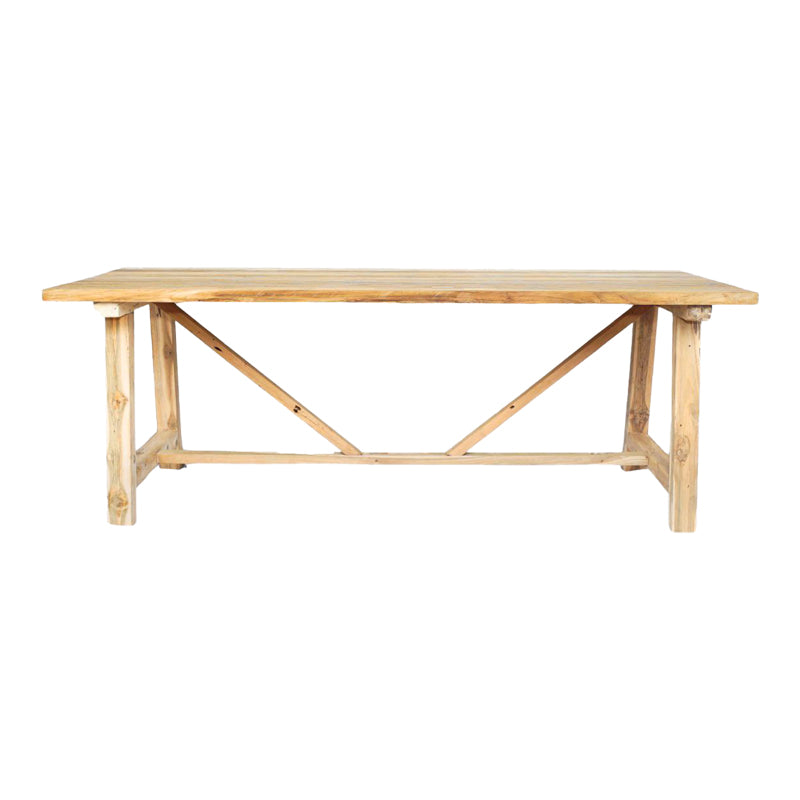 Luxous pakoworld teak wood table in natural shade 220x100x78cm