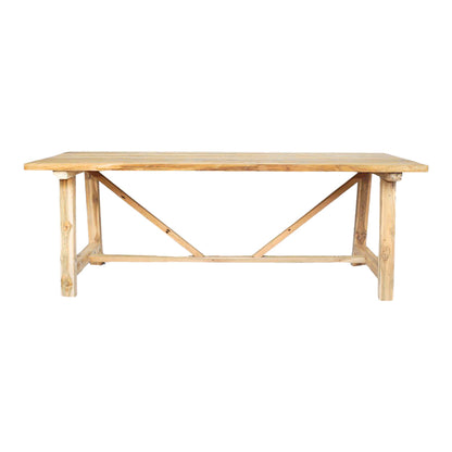 Luxous pakoworld teak wood table in natural shade 220x100x78cm