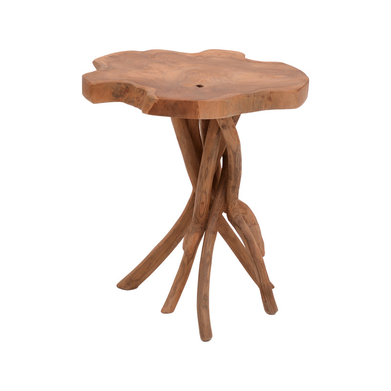 Side table Ceniole teak wood in natural shade 44x42x40cm
