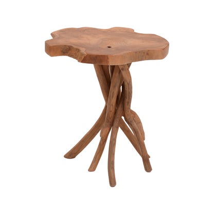 Side table Ceniole teak wood in natural shade 44x42x40cm