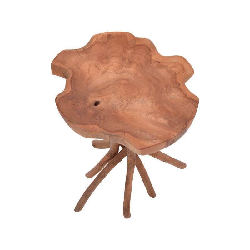 Side table Ceniole teak wood in natural shade 44x42x40cm