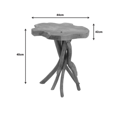 Side table Ceniole teak wood in natural shade 44x42x40cm