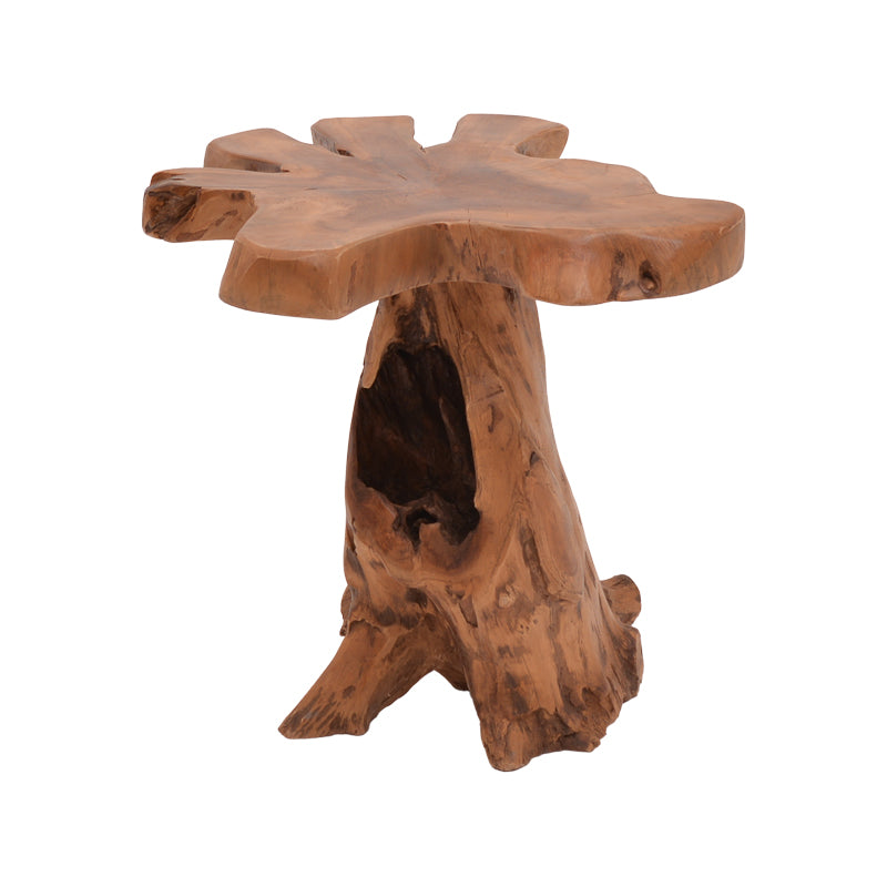 Side table Mushile teak wood in natural shade 30x35x45cm