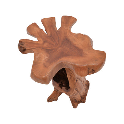 Side table Mushile teak wood in natural shade 30x35x45cm
