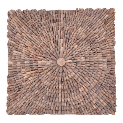 Wall decoration Wallen pakoworld teak wood in natural shade 100x100x5cm