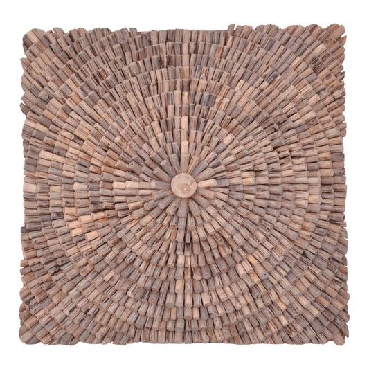 Wall decoration Wallen pakoworld teak wood in natural shade 100x100x5cm