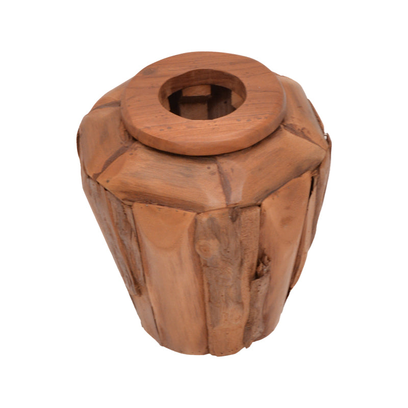 Decorative vase Archean pakoworld teak wood in natural shade D30x30cm