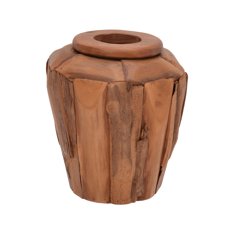 Decorative vase Archean teak wood in natural shade D30x30cm