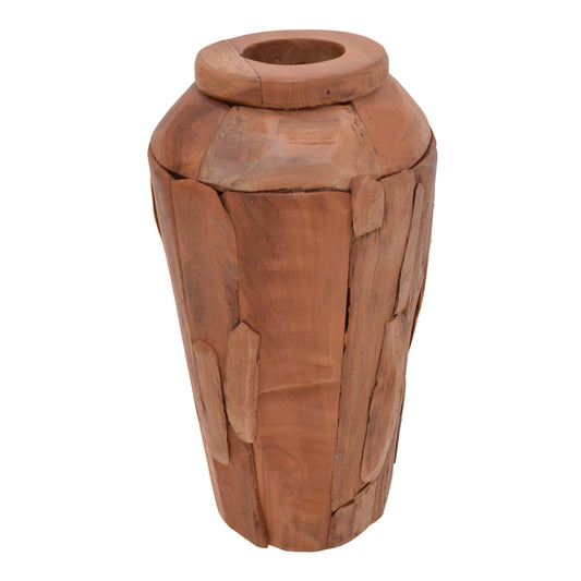 Decorative vase Archean pakoworld teak wood in natural color D30x80cm