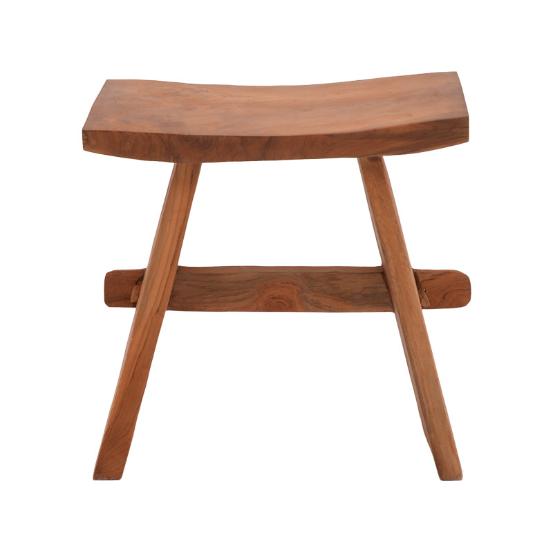 Shogun stool teak wood in natural shade 46x28x46cm