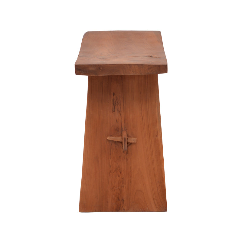 Shogun stool pakoworld teak wood in natural shade 46x28x46cm