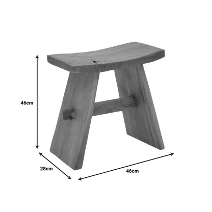 Shogun stool teak wood in natural shade 46x28x46cm