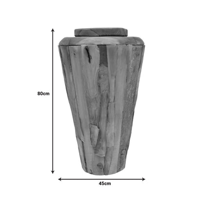 Decorative vase Ualan teak wood in natural shade D45x80cm