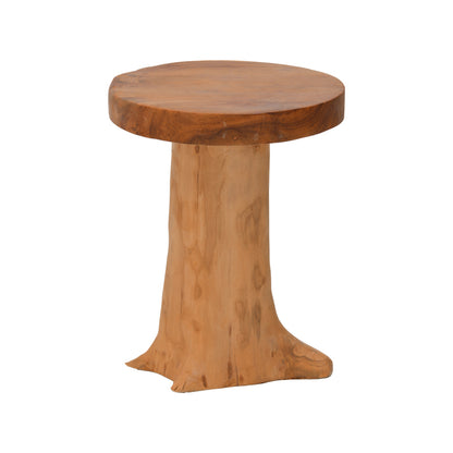 Stool Feranto teak wood in natural color D35x45cm