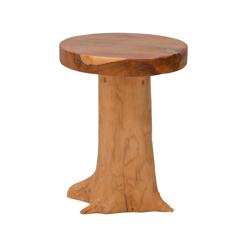 Stool Feranto teak wood in natural color D35x45cm
