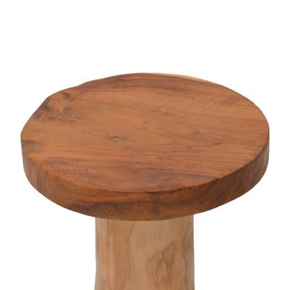 Stool Feranto teak wood in natural color D35x45cm