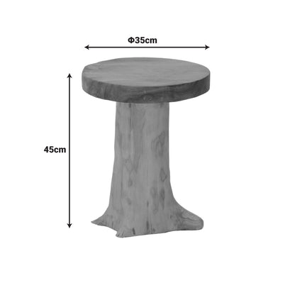 Stool Feranto teak wood in natural color D35x45cm