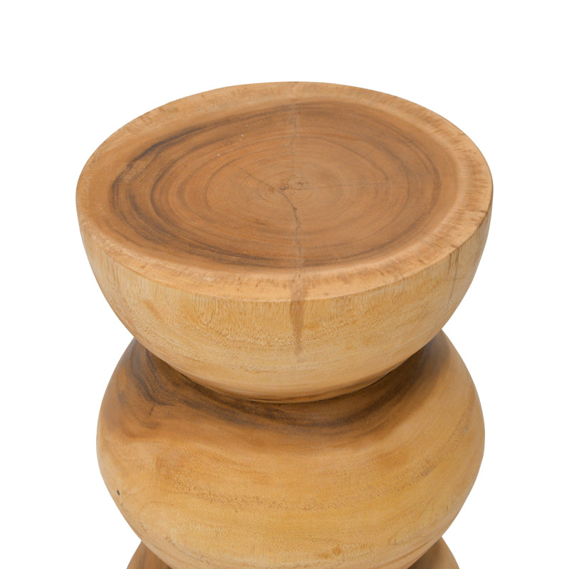 Stool Pilar suar wood in natural color D30x45cm