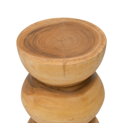 Stool Pilar suar wood in natural color D30x45cm