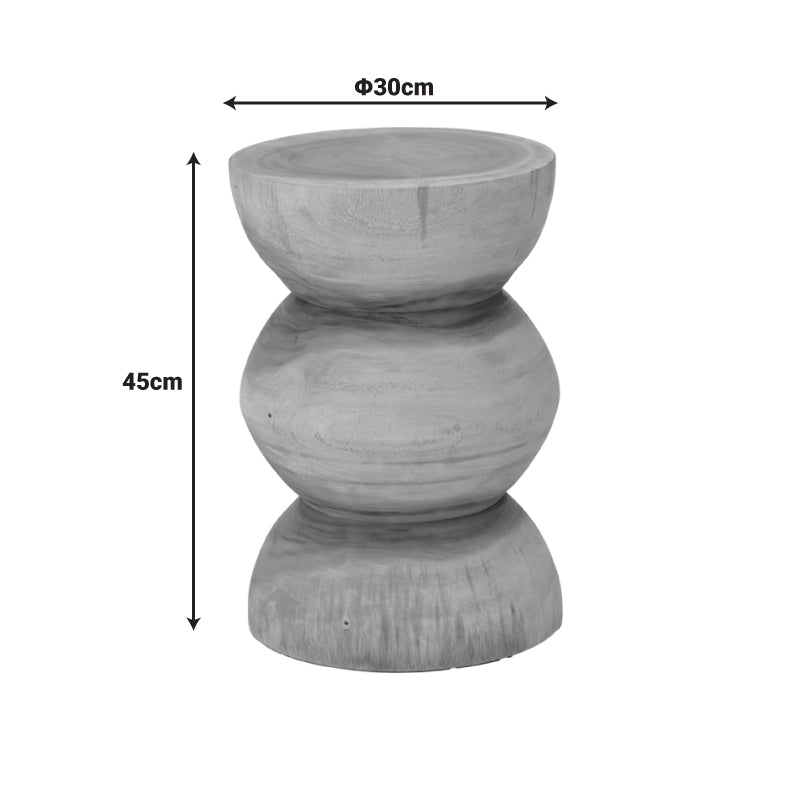 Stool Pilar suar wood in natural color D30x45cm