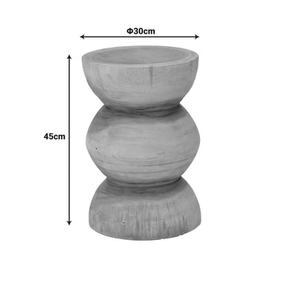 Stool Pilar suar wood in natural color D30x45cm
