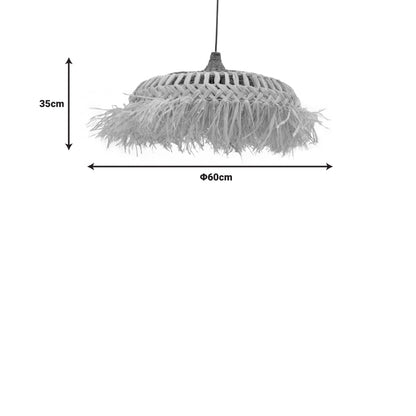 Borobe Inart sisal ceiling lamp in natural color D60x35cm