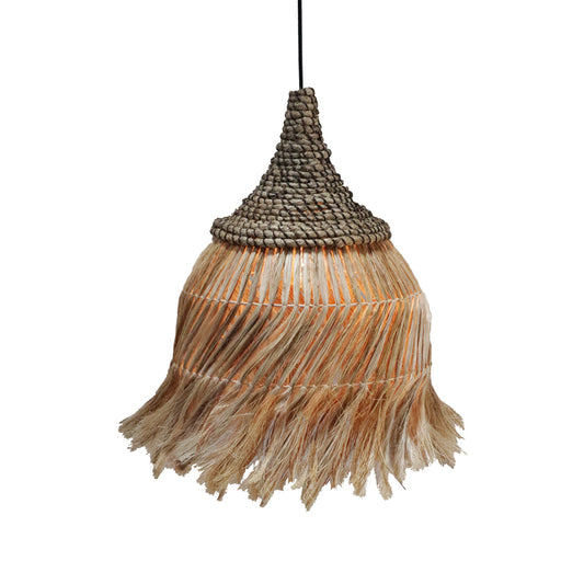 Arupade Inart ceiling light abaca wood in natural color D35x50cm