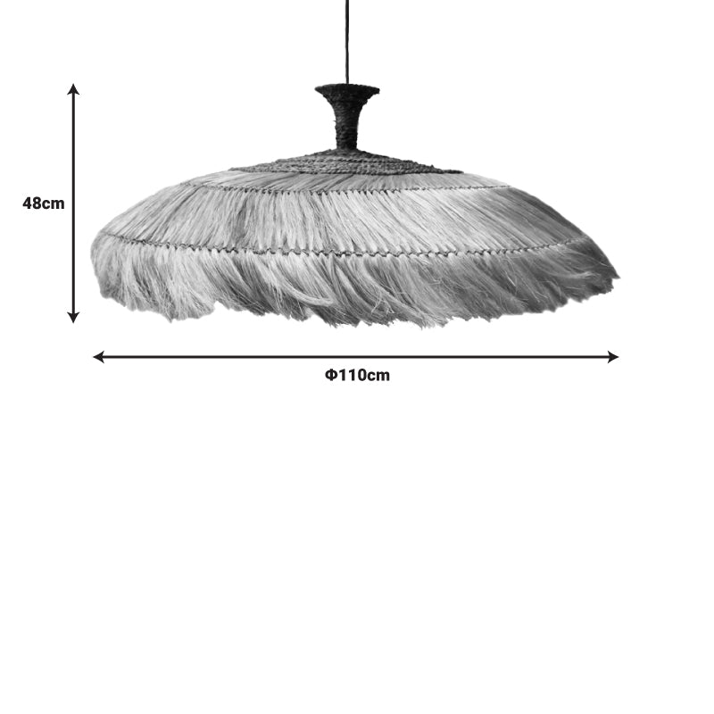 Ceiling lamp Leonire Inart abaca in natural color D110x48cm