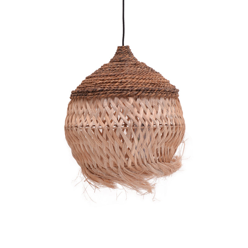 Ceiling lamp Fiorine Inart abaca in natural color D55x70cm