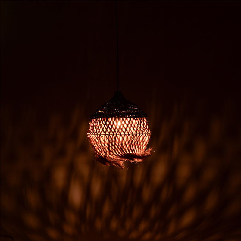 Ceiling lamp Fiorine Inart abaca in natural color D35x45cm