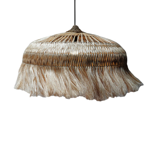 Ceiling lamp Garrie Inart abaca in natural color D80x50cm