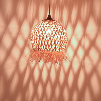 Marjione Inart sisal ceiling lamp in natural color D45x55cm