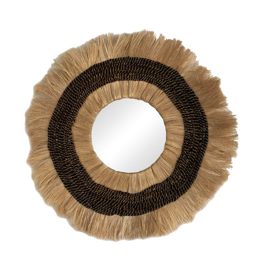 Verone Inart abaca mirror in natural color D80x5cm