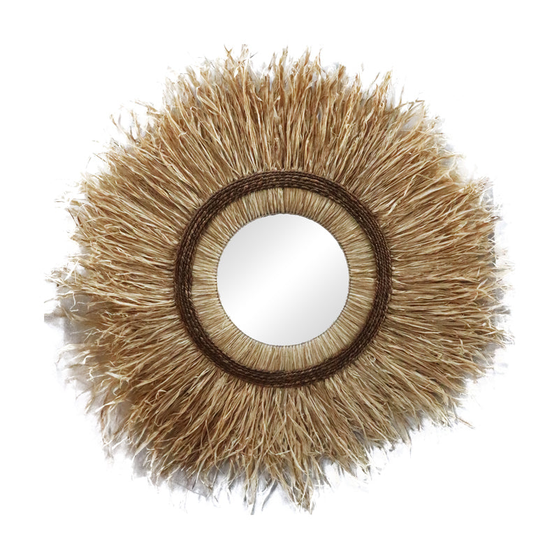 Tabrane Inart sisal mirror in natural color D110x4cm