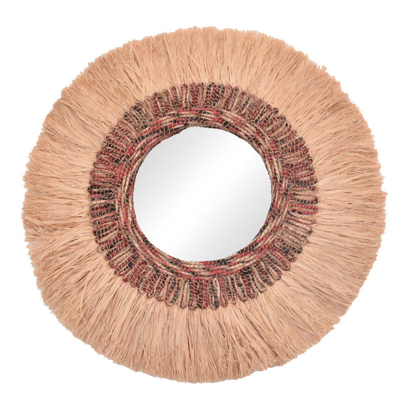 Paranome Inart sisal and abaca mirror in natural color Φ115x4cm