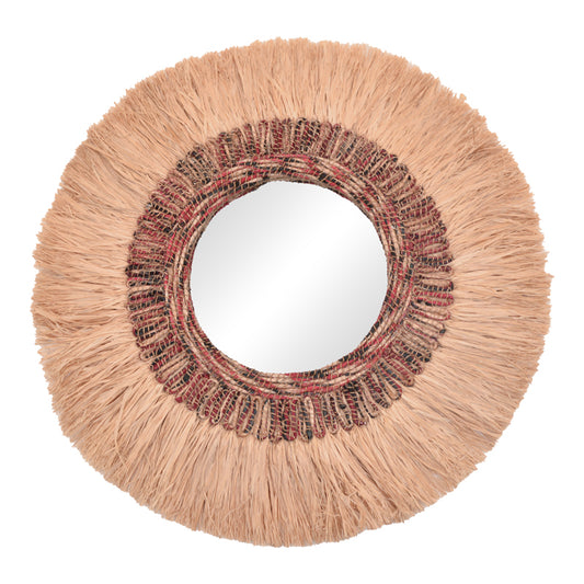 Paranome Inart sisal and abaca mirror in natural color Φ115x4cm