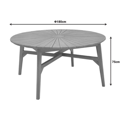 Colen pakoworld teak wood table in natural shade Φ180x75cm