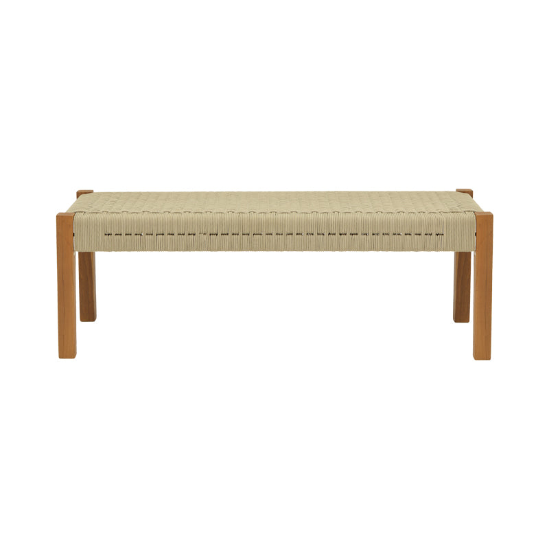 Bench Uma pakoworld teak wood and rope in natural shade 120x45x40cm