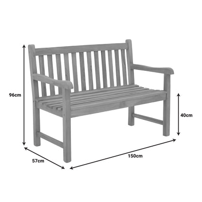 Bench Nat pakoworld teak wood in natural shade 120x57x96cm