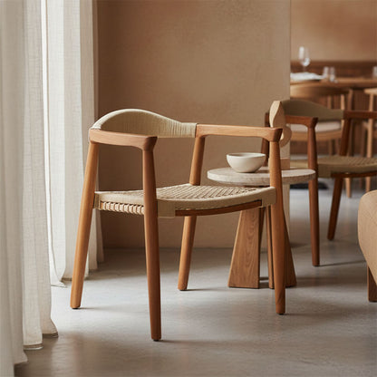 Armchair Ganny teak wood and pe rope in natural shade 61x58x71cm