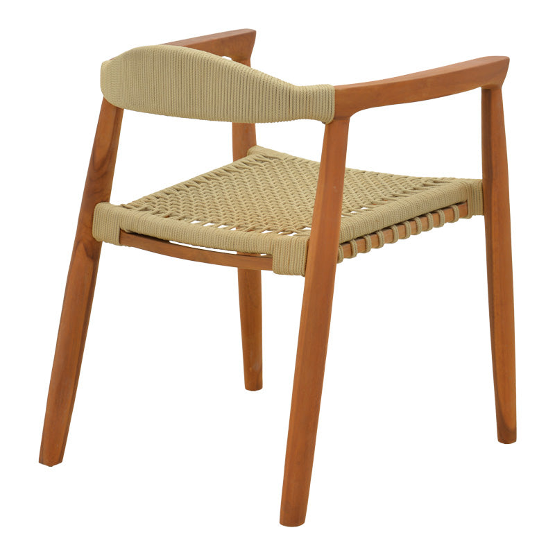 Armchair Ganny teak wood and pe rope in natural shade 61x58x71cm